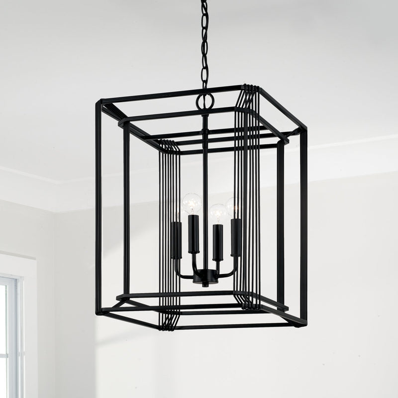 Lennon 4-Light Chandelier in Matte Black