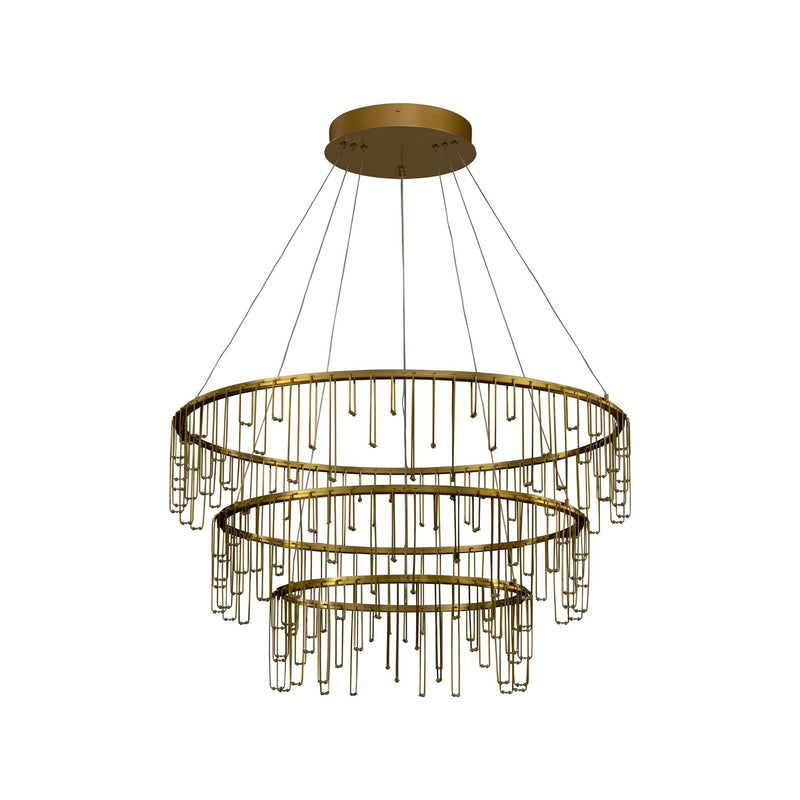 Lucerna 3-Tier LED Pendant in Stainless Steel Gold