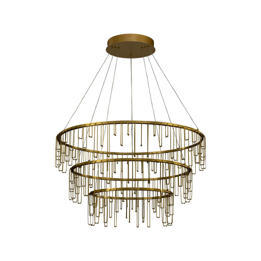 Lucerna 3-Tier LED Pendant in Stainless Steel Gold