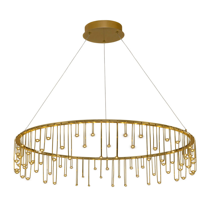 Lucerna 39" LED Pendant in Stainless Steel Gold