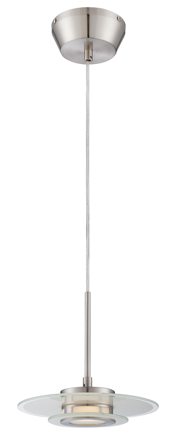 Lexa LED Pendant Silver Double with Frosted Glass, LED 6W