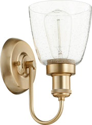 Hollis 1 Light Wall Sconce in Aged Brass