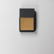 Lattice 12" Rattan LED Outdoor Wall Sconce in Black