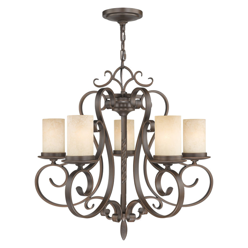 Millburn Manor 5-Light Chandelier in Hand Applied Imperial Bronze