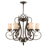 Millburn Manor 6-Light Chandelier in Hand Applied Imperial Bronze
