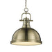 Duncan 1-Light Pendant with Chain in Aged Brass with Aged Brass Shade