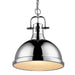 Duncan 1-Light Pendant with Chain in Chrome with Chrome Shade