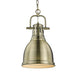 Duncan Small Pendant with Chain in Aged Brass
