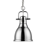 Duncan Small Pendant with Chain in Chrome with Chrome Shade
