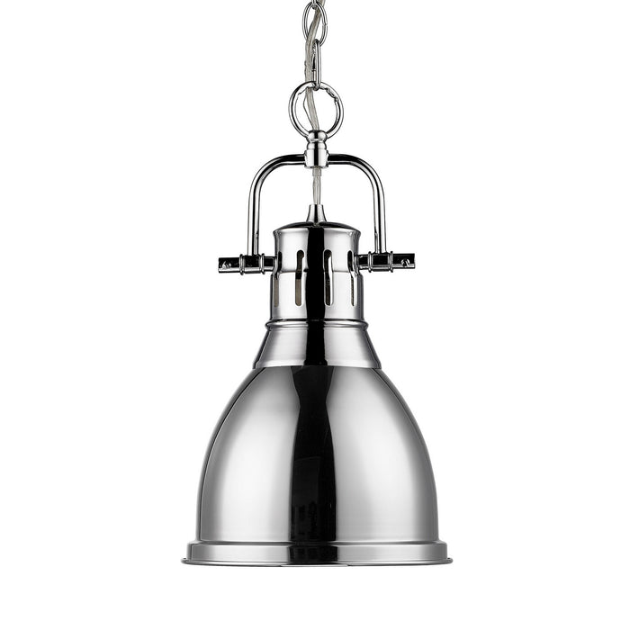 Duncan Small Pendant with Chain in Chrome with Chrome Shade