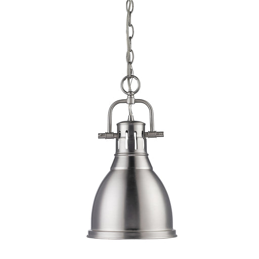 Duncan Small Pendant with Chain in Pewter with Pewter Shade