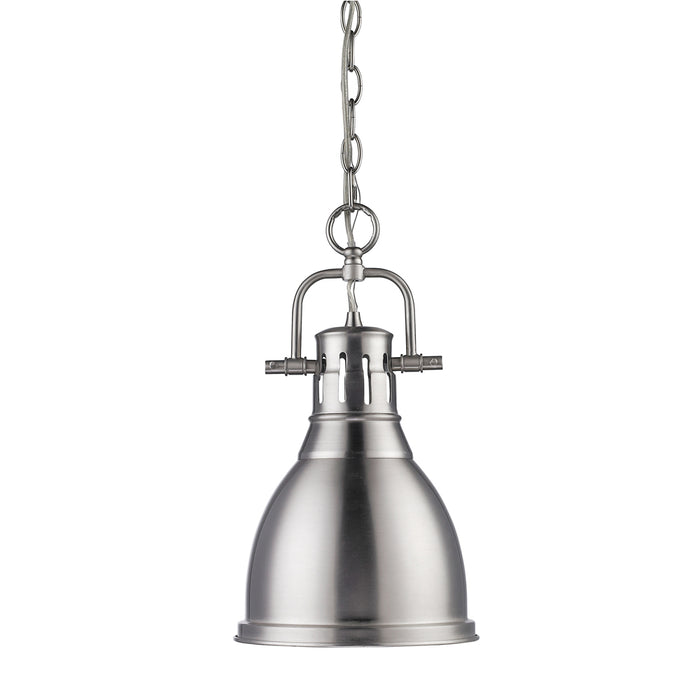 Duncan Small Pendant with Chain in Pewter with Pewter Shade