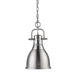 Duncan Small Pendant with Chain in Pewter with Pewter Shade
