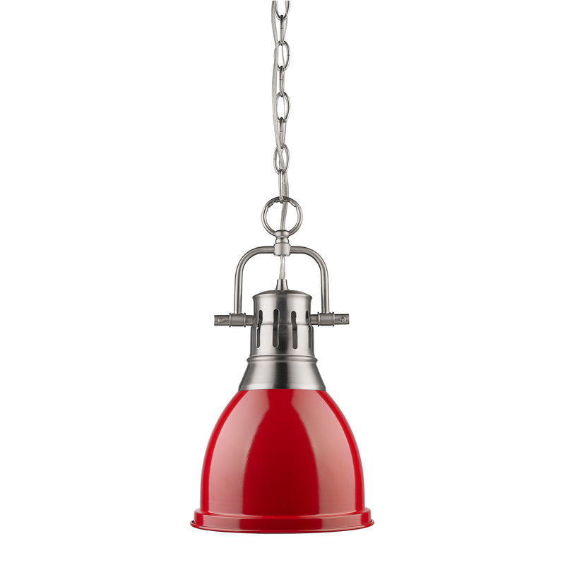 Duncan Small Pendant with Chain in Pewter