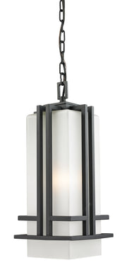 Abbey 1 Light 7.75" Outdoor Chain Mount Ceiling Fixture in Black
