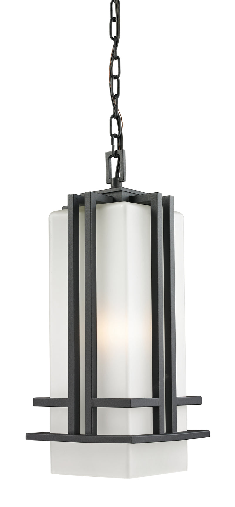 Abbey 1 Light 7.75" Outdoor Chain Mount Ceiling Fixture in Black