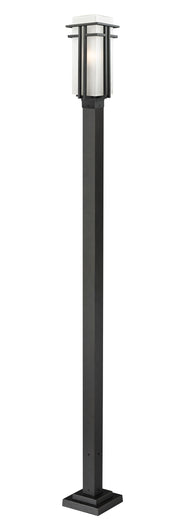 Abbey 1 Light 7.75" Outdoor Post Mount Fixture in Black, 96" Square Post