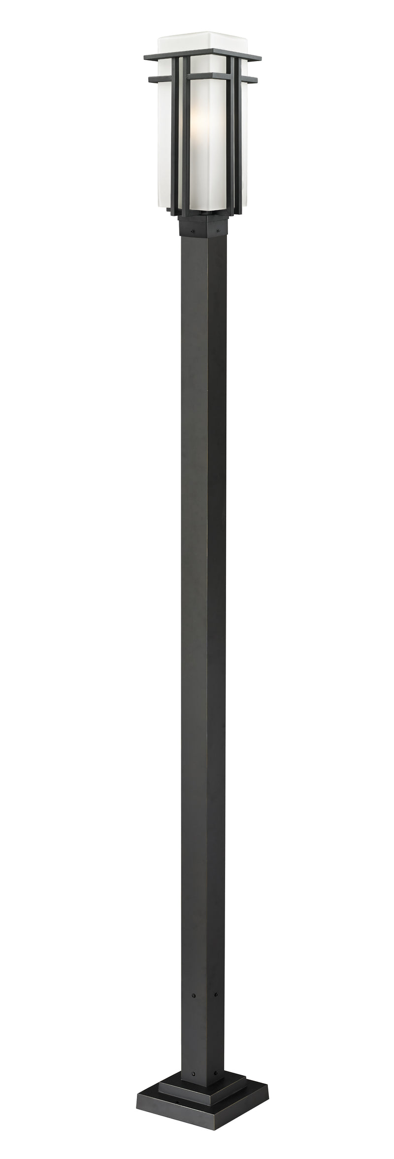 Abbey 1 Light 7.75" Outdoor Post Mount Fixture in Black, 96" Square Post