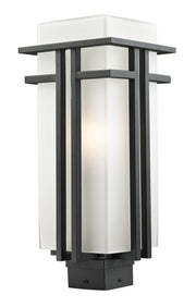 Abbey 1 Light 7.75" Outdoor Post Mount Fixture in Black, Post Top Only