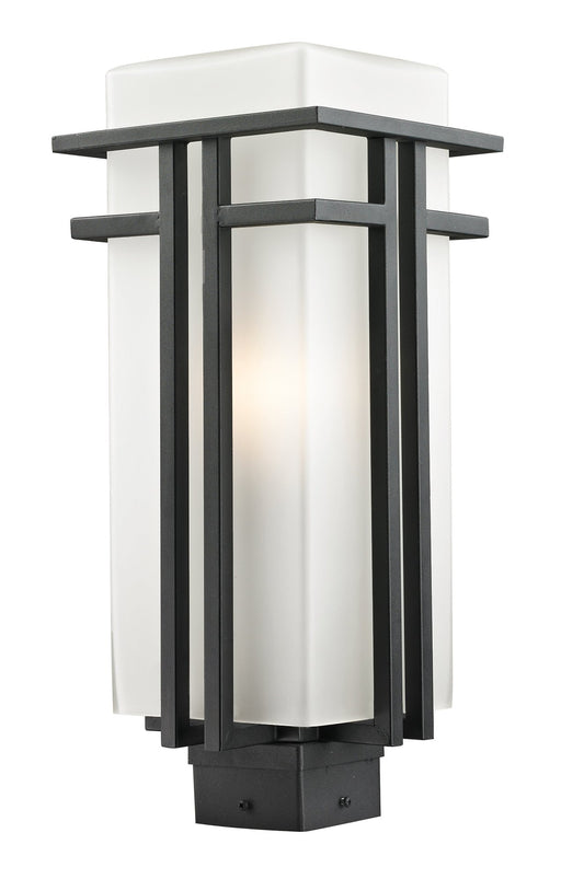Abbey 1 Light 7.75" Outdoor Post Mount Fixture in Black, Post Top Only