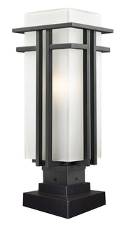Abbey 1 Light 7.75" Outdoor Post Mount Fixture in Black, Square Pier Mount