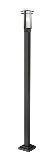 Abbey 1 Light 6.63" Outdoor Post Mount Fixture in Black, 96" Square Post