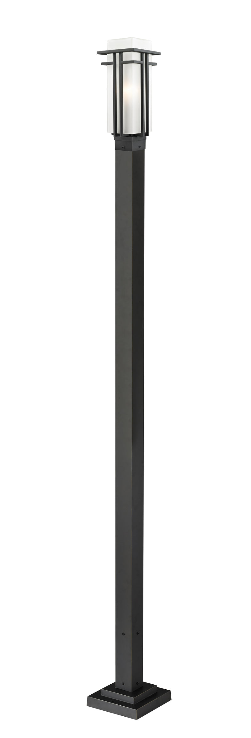 Abbey 1 Light 6.63" Outdoor Post Mount Fixture in Black, 96" Square Post