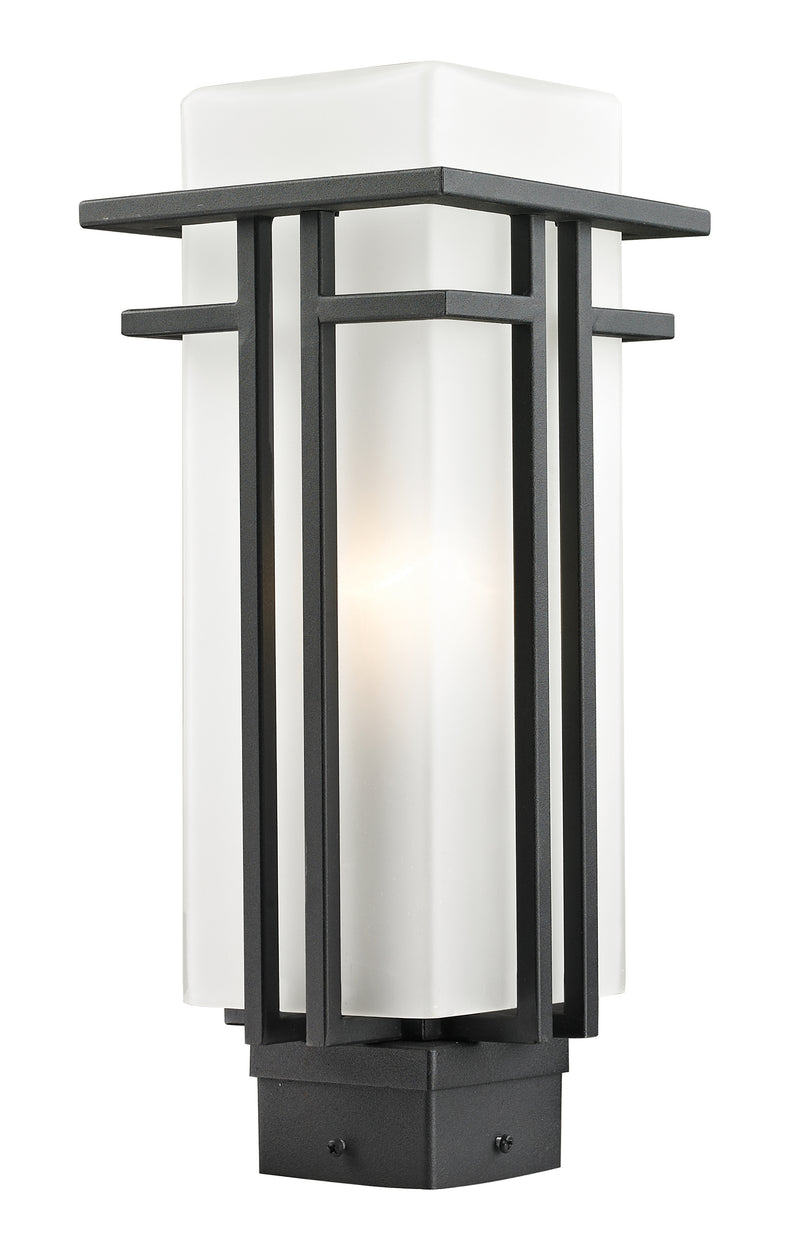 Abbey 1 Light 6.63" Outdoor Post Mount Fixture in Black, Post Top Only
