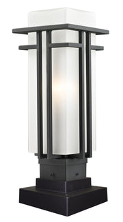 Abbey 1 Light 6.63" Outdoor Post Mount Fixture in Black, Square Pier Mount