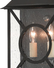 Ripley 2-Light Medium Outdoor Wall Sconce in Midnight / Clear Seeded