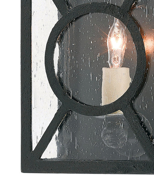 Ripley Small Outdoor Wall Sconce in Midnight / Clear Seeded