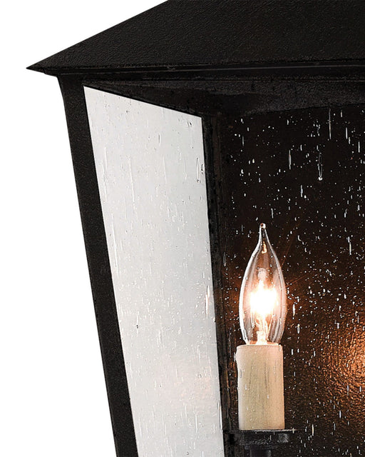 Bening 2-Light Medium Outdoor Wall Sconce in Midnight / Clear Seeded