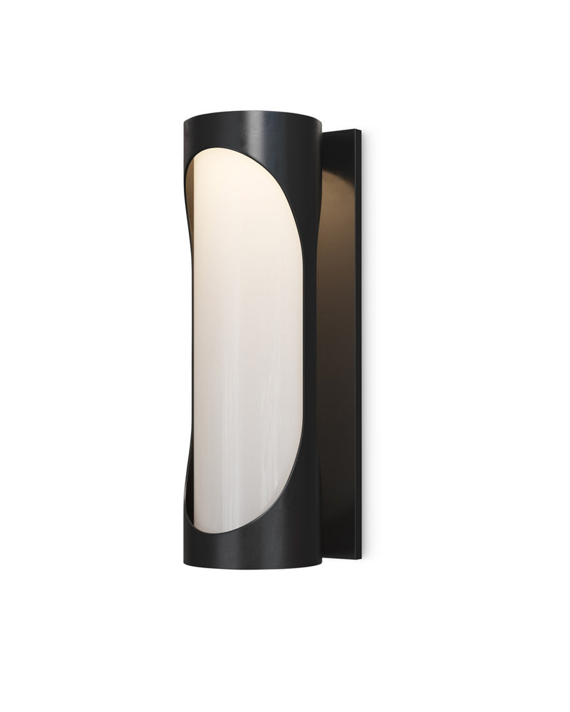Swale Large Outdoor Wall Sconce in Black / White