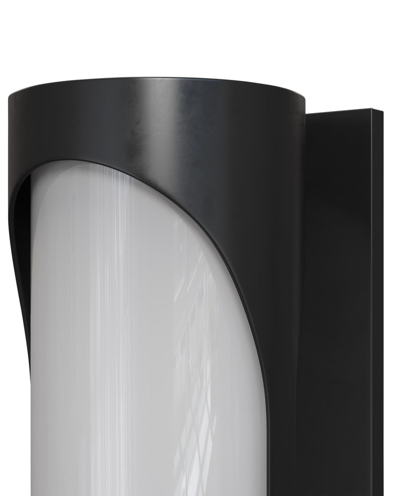 Swale Large Outdoor Wall Sconce in Black / White