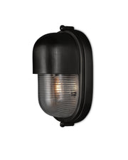 Maritime Outdoor Wall Sconce in Matte Black / Clear