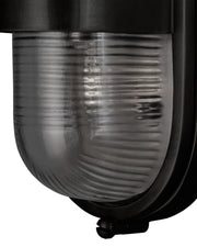 Maritime Outdoor Wall Sconce in Matte Black / Clear