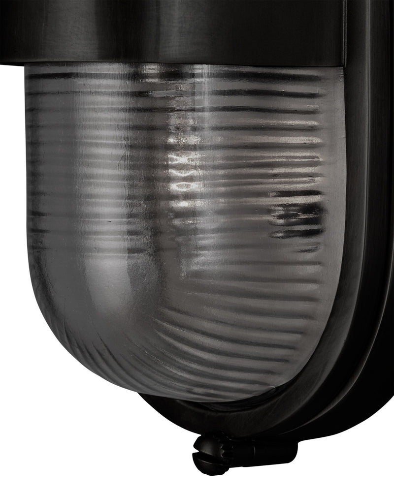 Maritime Outdoor Wall Sconce in Matte Black / Clear