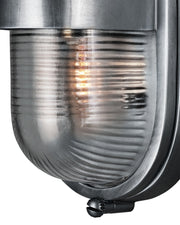 Maritime Outdoor Wall Sconce in Antique Silver / Clear