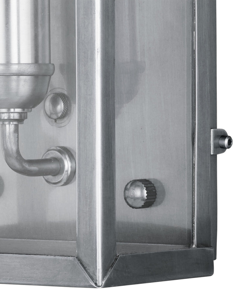 Royster Outdoor Wall Sconce in Antique Silver / Clear