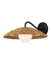 Barbary Outdoor Wall Sconce in Natural / Black / Frosted White