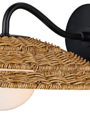 Barbary Outdoor Wall Sconce in Natural / Black / Frosted White