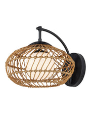 Carriage Outdoor Wall Sconce in Natural / Black / Frosted White