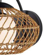 Carriage Outdoor Wall Sconce in Natural / Black / Frosted White