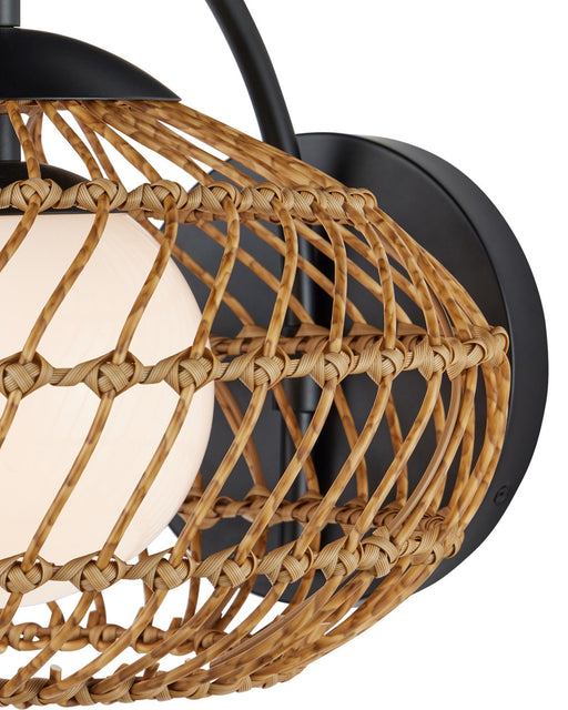 Carriage Outdoor Wall Sconce in Natural / Black / Frosted White