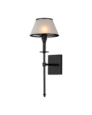 Ronaldo Outdoor Wall Sconce in Matte Black / Frosted