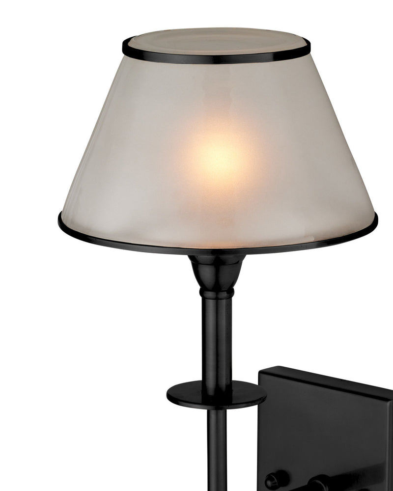 Ronaldo Outdoor Wall Sconce in Matte Black / Frosted