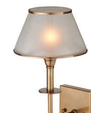 Ronaldo Outdoor Wall Sconce in Antique Brass / Frosted
