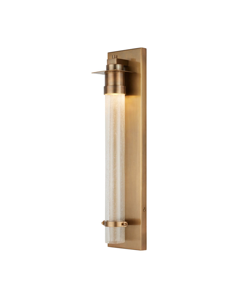 Provence Outdoor Wall Sconce in Antique Brass / Clear