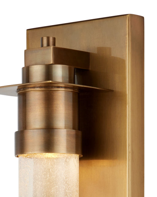 Provence Outdoor Wall Sconce in Antique Brass / Clear