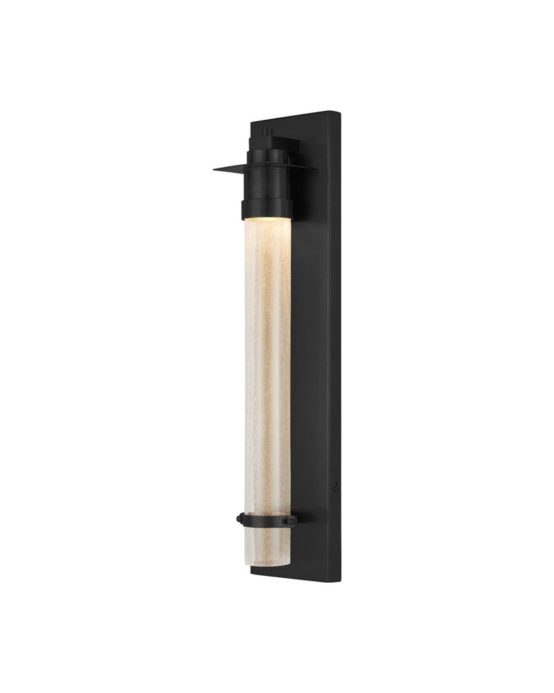 Provence Outdoor Wall Sconce in Matte Black / Clear